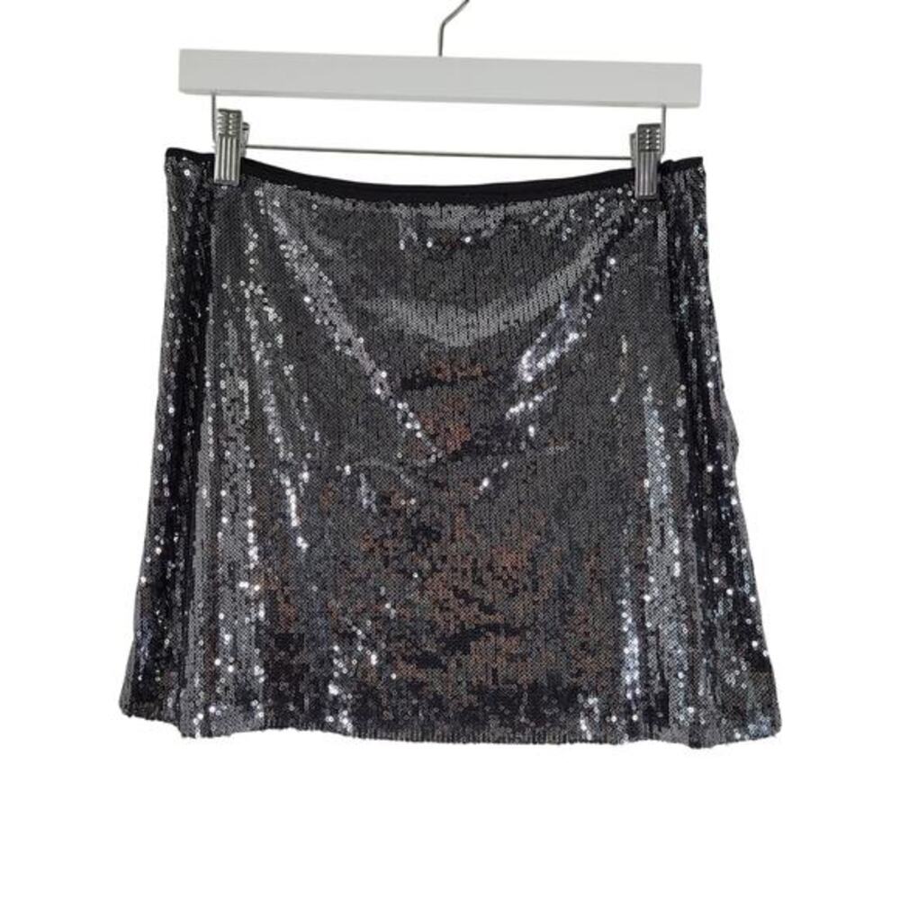 Serena Kay Paris‎ Sequin Mini Skirt Womans US 6 (T2) Waist Black Made in France